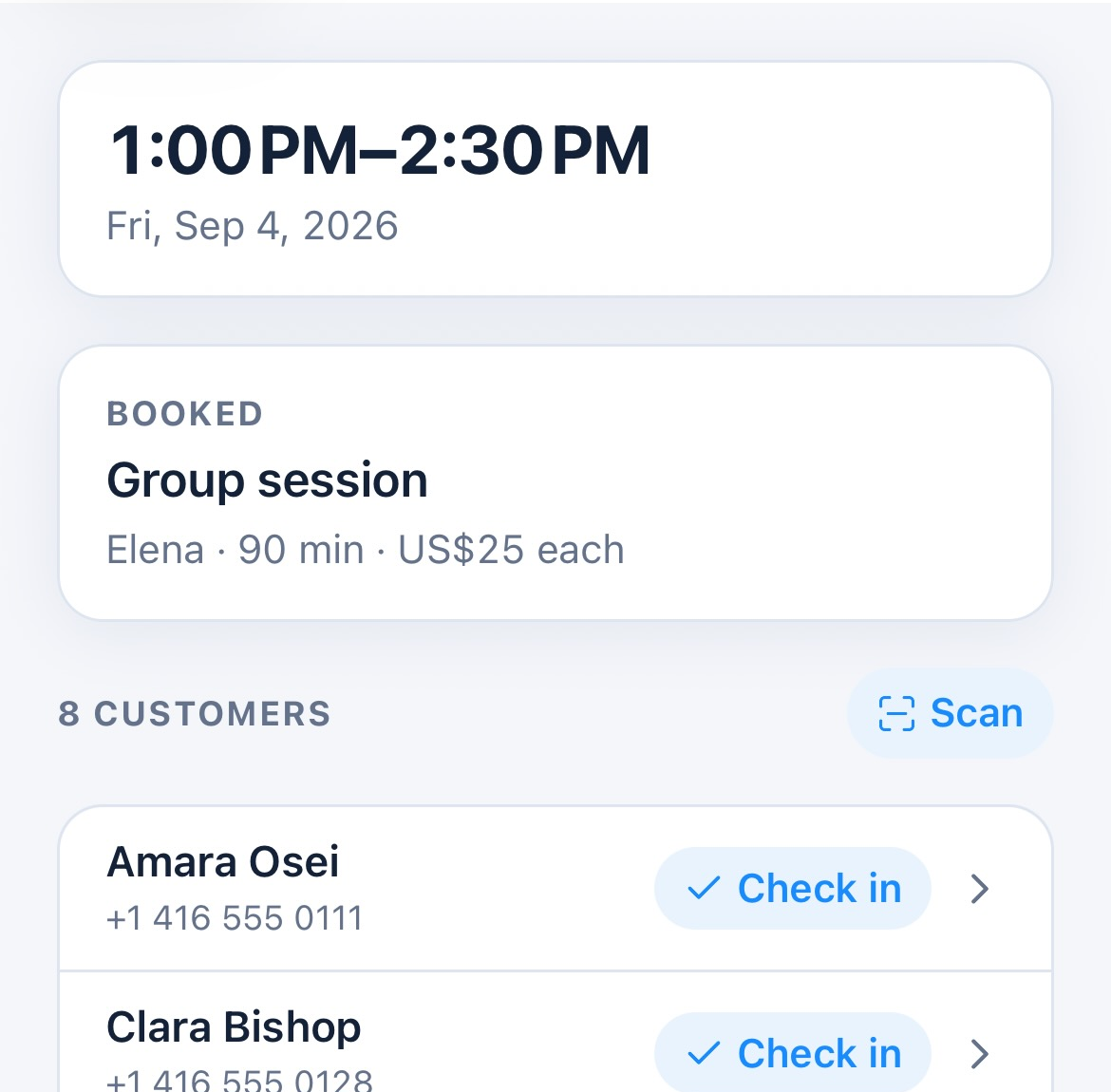 2BookNow app detail 2